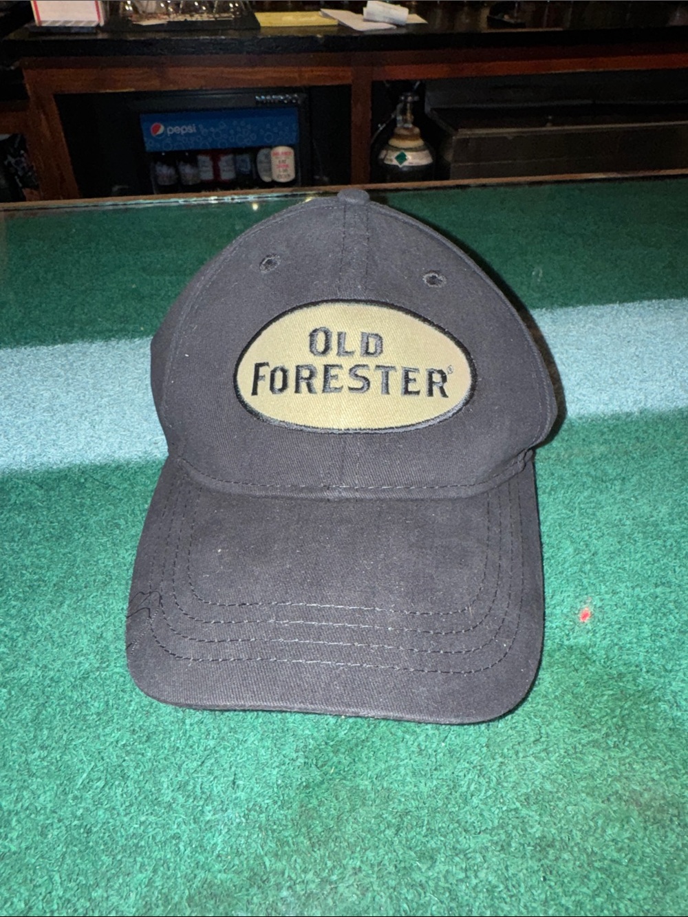 Old Forester Men's Black Baseball Cap with Tan Patch